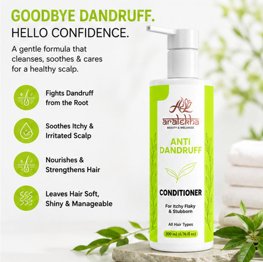 Aralekha Anti Dandruff Conditioner for Itchy Flaky Scalp Helps Nourish Hair Supports Smooth Manageable Hair Lightweight Formula Suitable for All Hair Types 200 ml