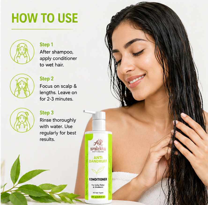 Aralekha Anti Dandruff Conditioner for Itchy Flaky Scalp Helps Nourish Hair Supports Smooth Manageable Hair Lightweight Formula Suitable for All Hair Types 200 ml