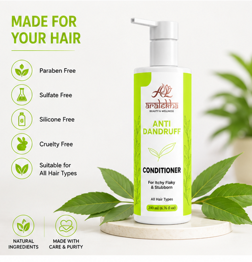 Aralekha Anti Dandruff Conditioner for Itchy Flaky Scalp Helps Nourish Hair Supports Smooth Manageable Hair Lightweight Formula Suitable for All Hair Types 200 ml