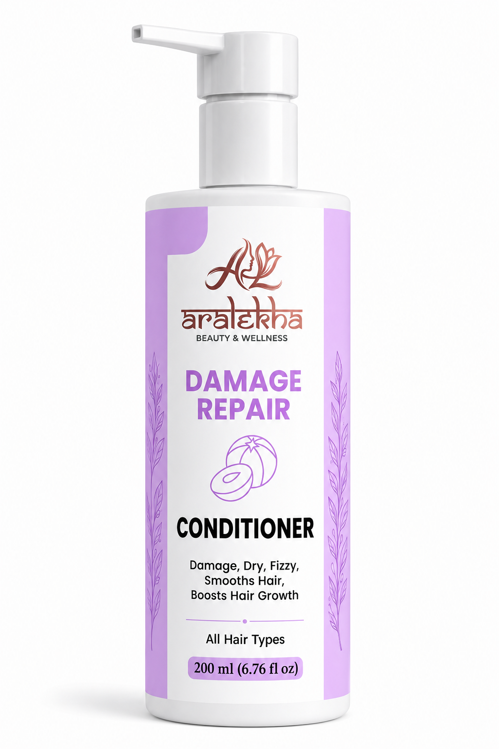 Aralekha Damage Repair Conditioner for Dry & Frizzy Strands, Smooth & Manageable Finish, Lightweight Daily Conditioning Formula for All Types, 200 ml
