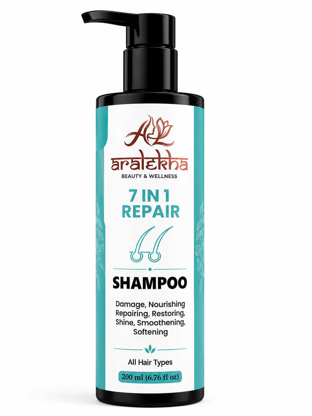 Aralekha 7 in 1 Repair Shampoo for Daily Cleansing & Nourishing Care | Smooth & Manageable Looking Strands | Suitable for All Types 200ml