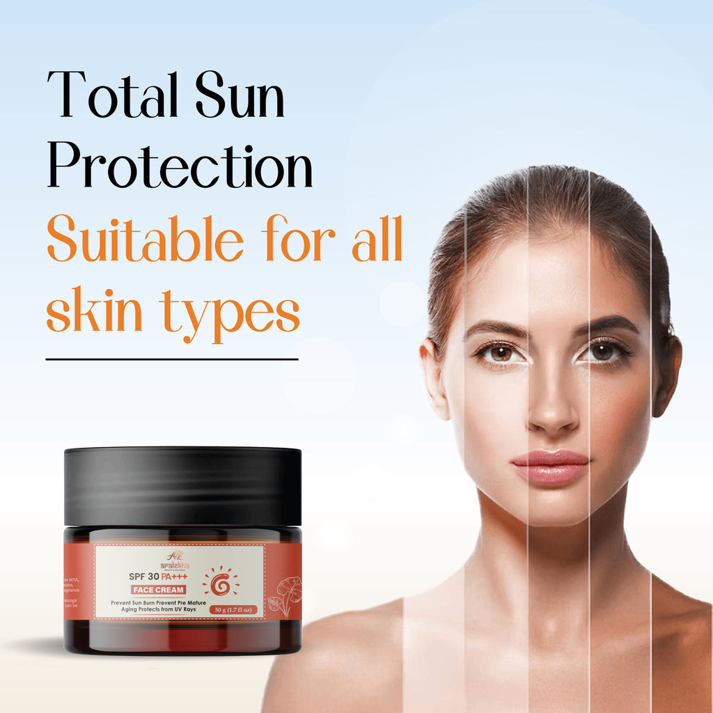 Aralekha SPF 30 PA+++ Face Cream for Daily Sun Protection & Moisturizing Care | Lightweight Non-Greasy UV Protection Cream for Men & Women 50g