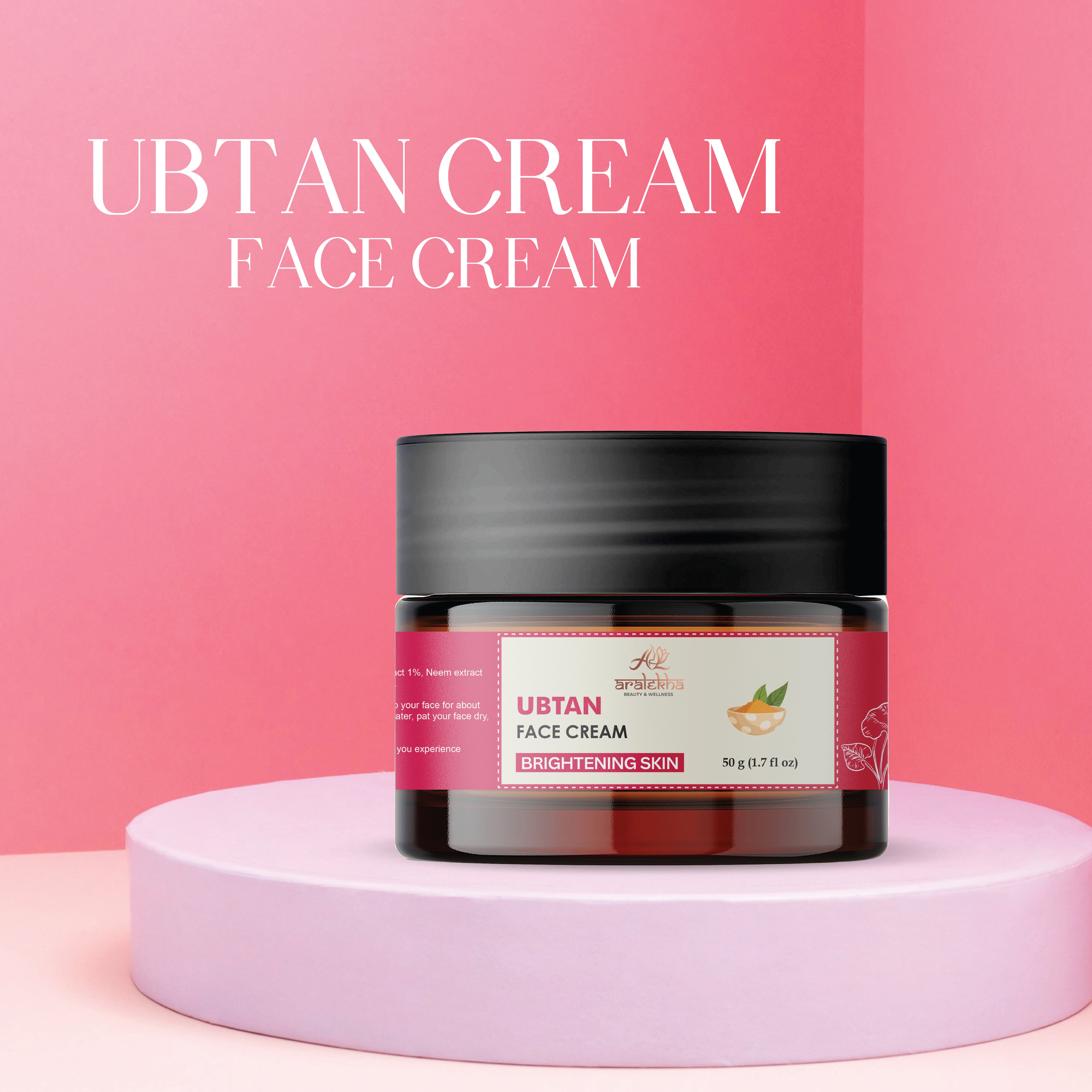 Aralekha Ubtan Face Cream for Brightening & Smooth Looking Skin | Lightweight Daily Moisturizing Cream for Men & Women 50g