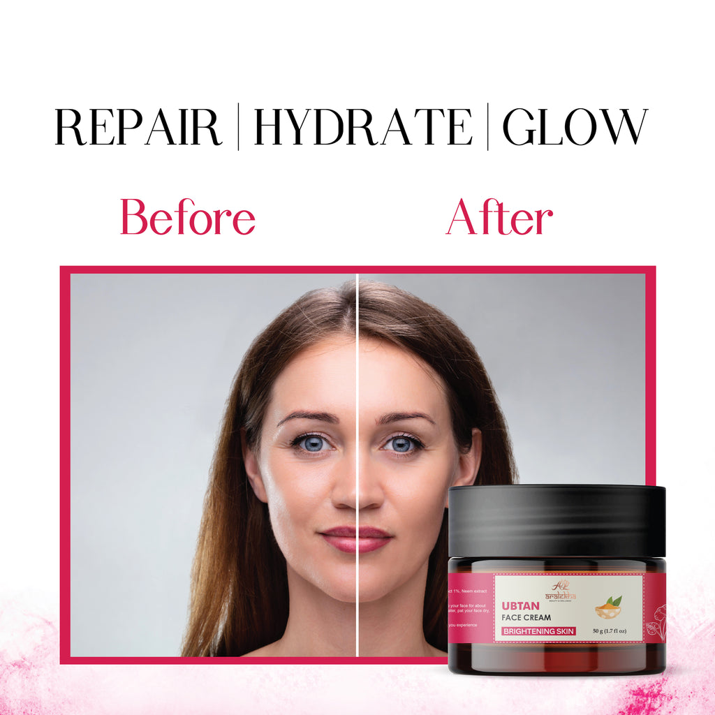 Aralekha Ubtan Face Cream for Brightening & Smooth Looking Skin | Lightweight Daily Moisturizing Cream for Men & Women 50g