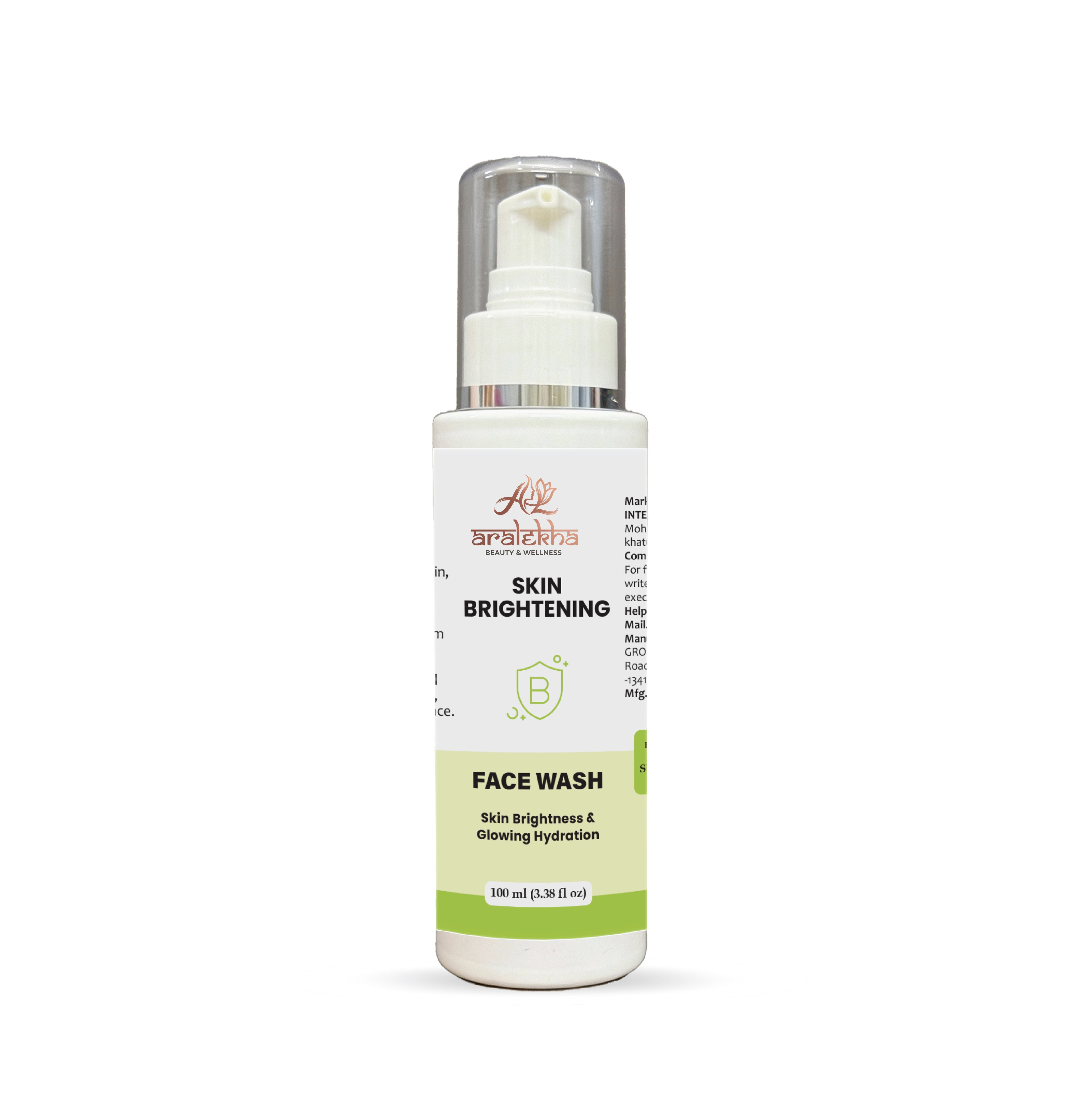 Aralekha Skin Brightening Face Wash for Daily Cleansing Helps Improve Skin Radiance Supports Fresh Hydrated Looking Skin Gentle Formula for All Skin Types 100 ml