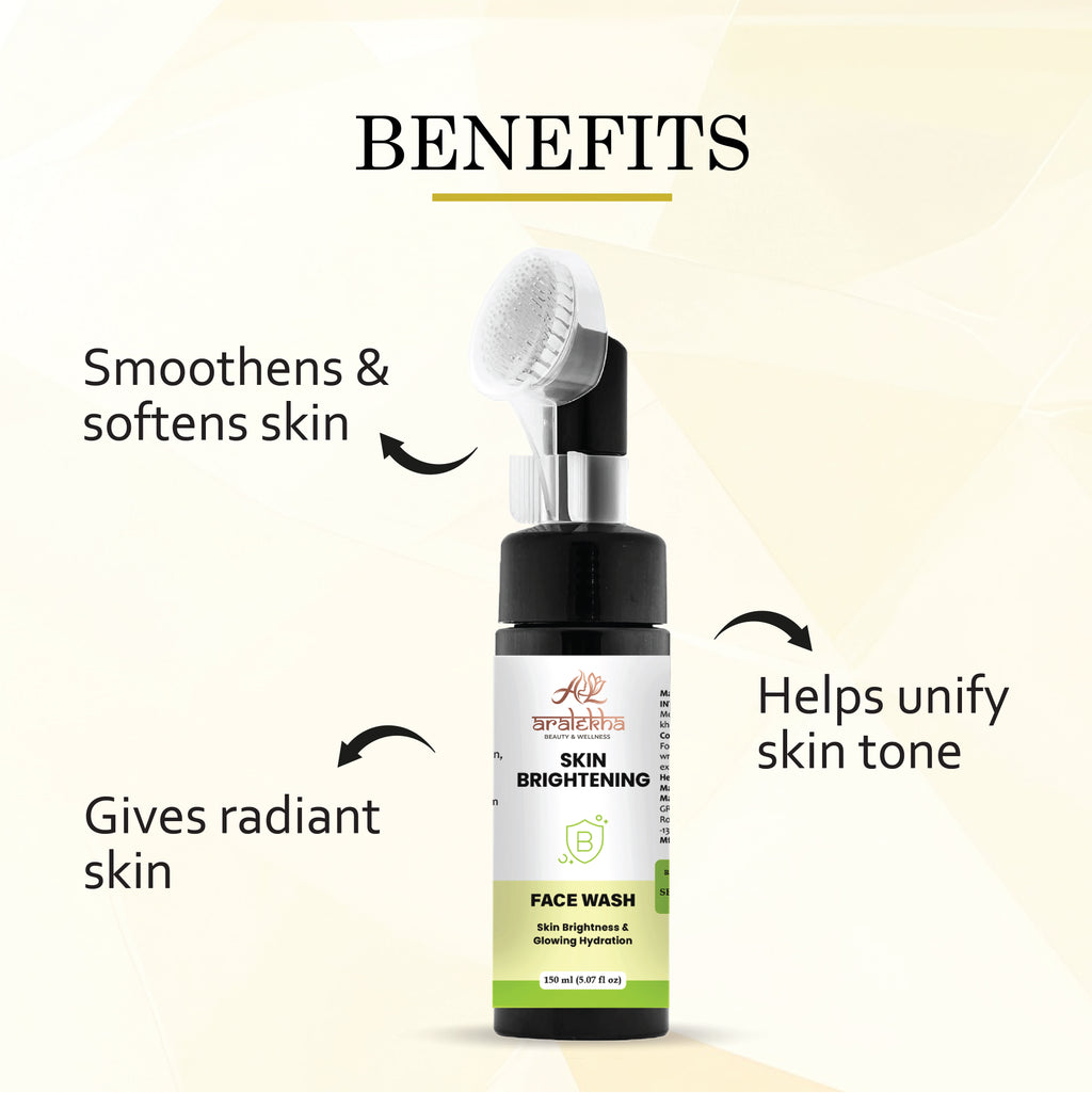 Aralekha Skin Brightening Face Wash for Daily Cleansing Helps Improve Skin Radiance Supports Fresh Hydrated Looking Skin Gentle Formula for All Skin Types 150 ml