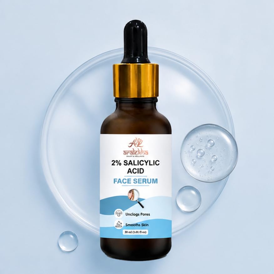 Aralekha 2 Percent Salicylic Acid Face Serum for Oily and Blemish Prone Skin Helps Refine Skin Texture Supports Clear Looking Skin Lightweight Formula 30 ml